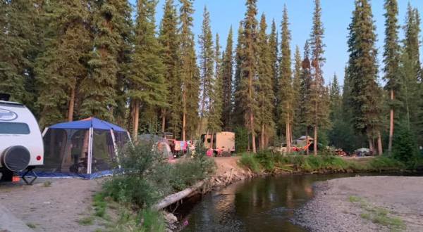 Experience Alaskan Wilderness At This Campground On A Burbling Creek