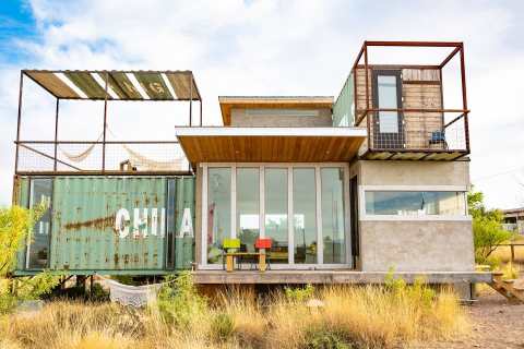 This Two-Story Shipping Container In The West Texas Desert Is Actually An Airbnb
