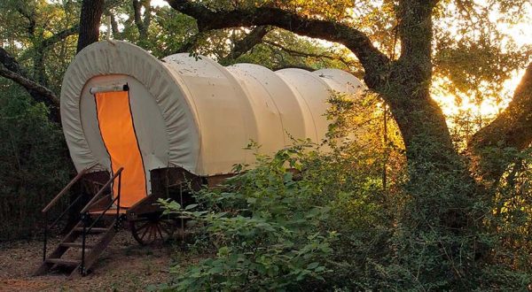 You Can Sleep Inside A Covered Wagon When You Visit BlissWood Bed & Breakfast Ranch In Texas