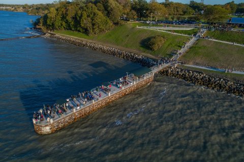 The 200-Foot Pier At Painesville Township Park In Ohio Features Beautiful Views Of Lake Erie