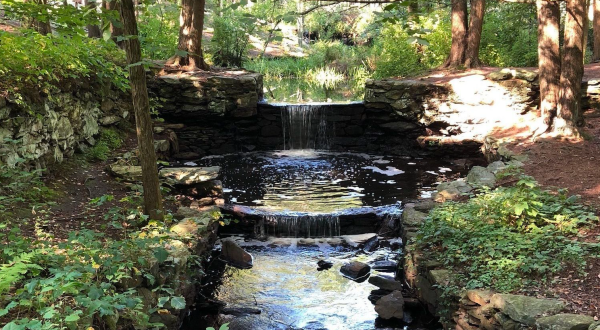 Discover A Small Waterfall Along Mass Audubon’s Broadmoor Wildlife Sanctuary Trails In Massachusetts