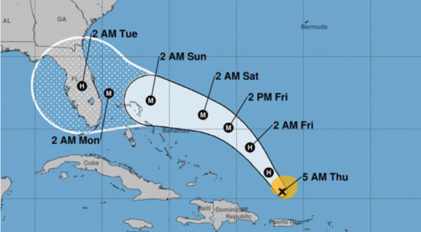 Hurricane Dorian Is Slated To Approach The Florida Coast On Friday With 100 MPH Winds And Rain