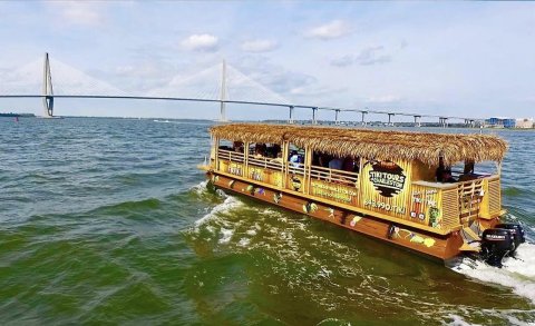 You Can Cruise Around Charleston On This Floating Tiki Bar In South Carolina
