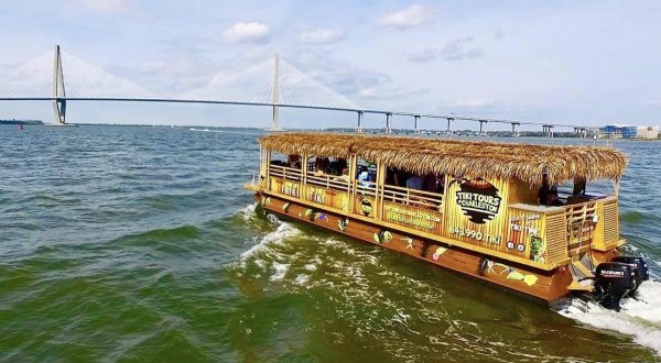 You Can Cruise Around Charleston On This Floating Tiki Bar In South Carolina