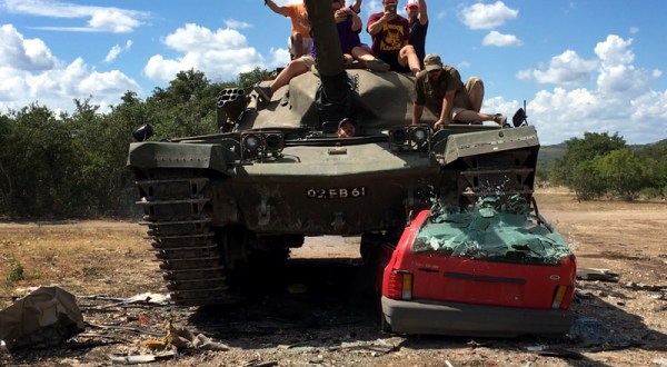You Can Crush Cars While Driving A Tank At DriveTanks in Uvalde, Texas