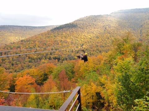 Take A Ride On The Longest Zipline In New York At Hunter Mountain