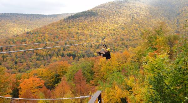 Take A Ride On The Longest Zipline In New York At Hunter Mountain