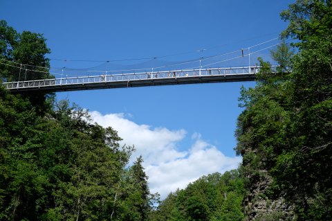 Go For An Exciting Walk Along New York's Fall Creek Suspension Bridge