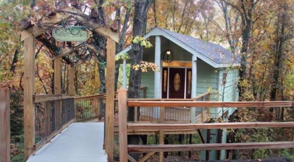 Experience The Fall Colors Like Never Before With A Stay At Branson Treehouse Adventures In Missouri