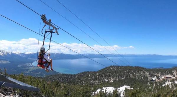 Take A Ride On The Longest Zipline In Northern California At Heavenly Mountain