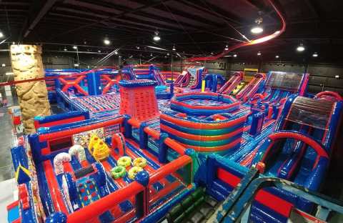 Take A Trip To Jumpin Fun Inflata Park, The 15,000 Square Foot Inflatable Playground in Florida