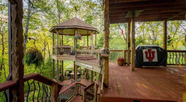 The Double Decker Gazebo At Indiana’s Luxurious Woodland Resort, Stone Creek Cabin Retreat, Is One-Of-A-Kind