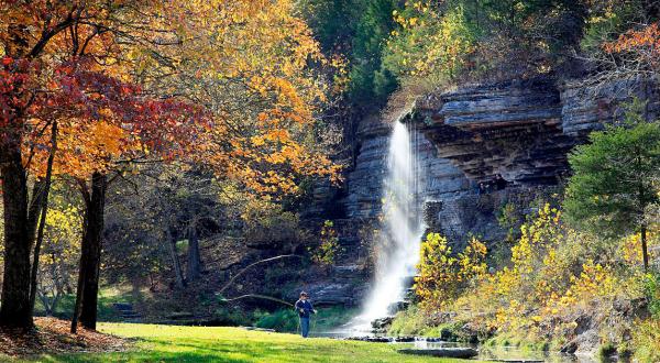 The Dogwood Canyon Waterfalls In Missouri Will Soon Be Surrounded By Beautiful Fall Colors