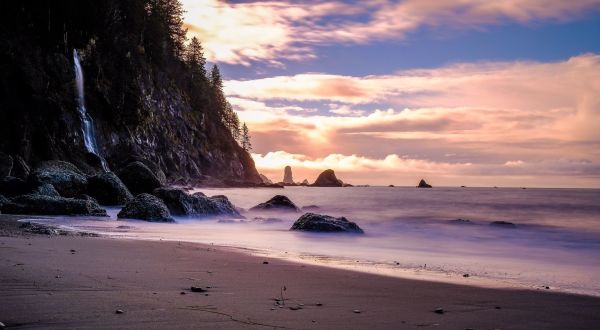To Discover A Beautiful Beach With Its Very Own Waterfall, Visit Third Beach In Washington