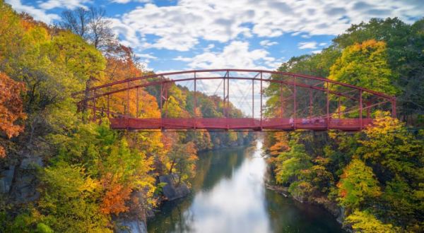 Walk Across Falls Bridge For A Gorgeous View Of Connecticut’s Fall Colors