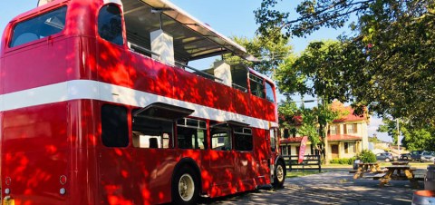 Sip On Local Wine On A British Double Decker Bus When You Visit The Bubble Decker In Marshall, Virginia