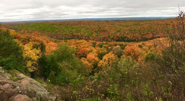 Offering Views Of Chequamegon-Nicolet National Forest, St. Peter’s Dome Is The Best Place To View Fall Foliage In Wisconsin