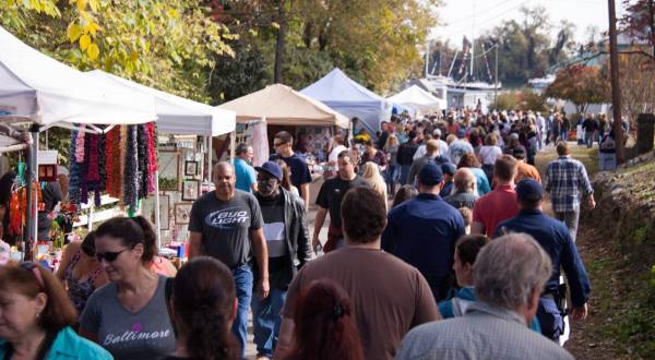 Nearly 60,000 People Flock To The Town Of Urbanna For Its Famous Annual Virginia Oyster Festival 