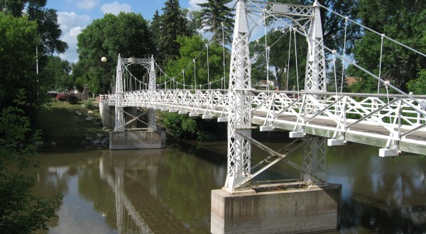 Walk Across A 90-Foot Suspension Bridge At Valley City State University In North Dakota