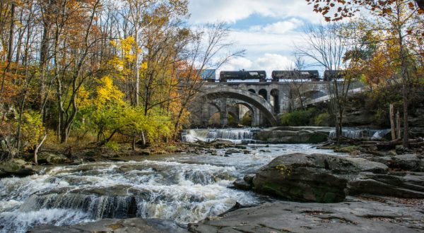 Berea Falls Near Cleveland Will Soon Be Surrounded By Beautiful Fall Colors