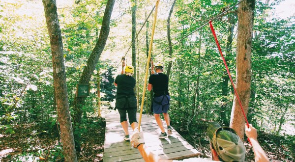 The Longest Elevated Canopy Zip Line Near Nashville Can Be Found At Adventureworks Right Outside The City
