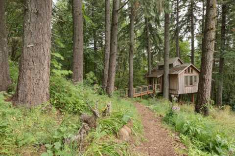 Nature Surrounds You When You Stay At Deer Haven, A Beautiful Treehouse In Oregon