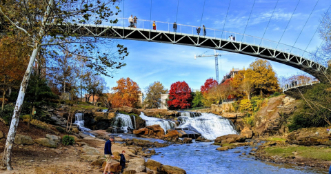 The Reedy River Falls In South Carolina Will Soon Be Surrounded By Beautiful Fall Colors