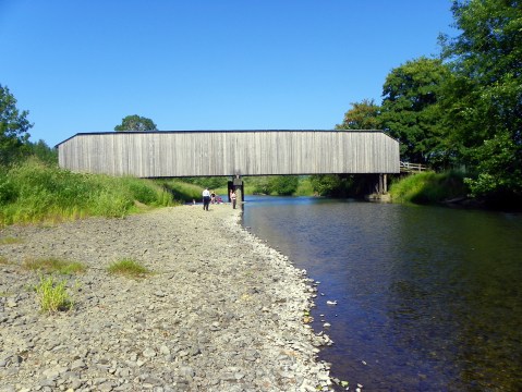 The Oldest Covered Bridge In Washington, Grays River Covered Bridge, Is 155 Feet Long