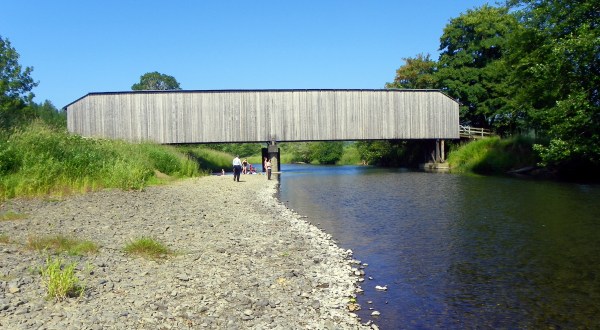 The Oldest Covered Bridge In Washington, Grays River Covered Bridge, Is 155 Feet Long