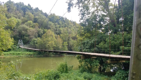 Walk Across A 300-Foot Suspension Bridge Over The Clinch River In Virginia