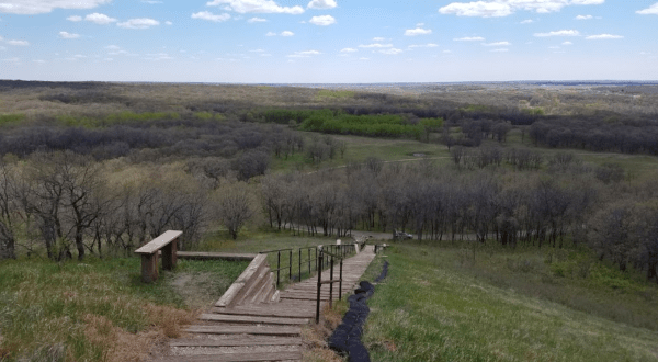Climb 193 Steps To The Top Of White Horse Hill National Game Preserve In North Dakota And You Can See All The Way Across Devils Lake
