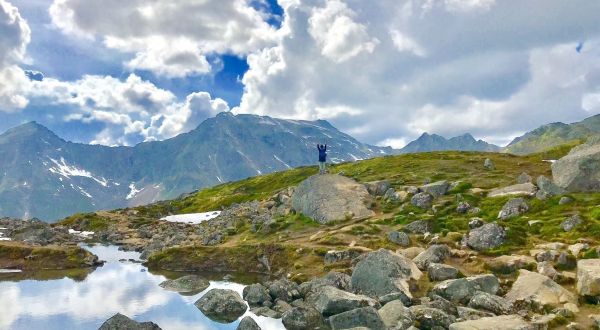 Gold Cord Lake Is A Beautiful Lake Nestled In The Alaska Mountains