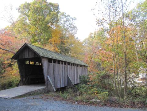 Walk Across Pisgah Covered Bridge For A Gorgeous View Of North Carolina’s Fall Colors