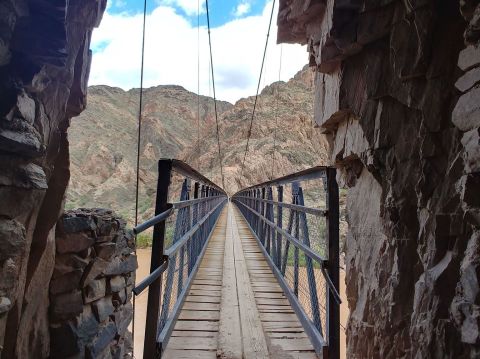 Walk Across A 440-Foot Suspension Bridge On South Kaibab Trail In Arizona