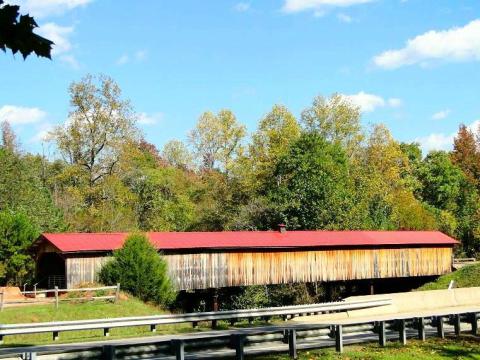 The Longest Covered Bridge In North Carolina, At Ole Gilliam Mill Park, Is 140 Feet Long