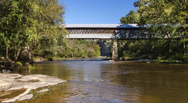 The Longest Covered Bridge In Alabama, Swann Covered Bridge, Is 324 Feet Long