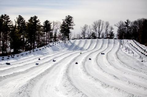 The Longest Snow Tubing Run In Massachusetts Can Be Found At Nashoba Valley's Snow Tubing Park
