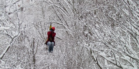 Take A Winter Zip Line Tour To Marvel Over West Virginia's Majestic Snow Covered Landscape From Above