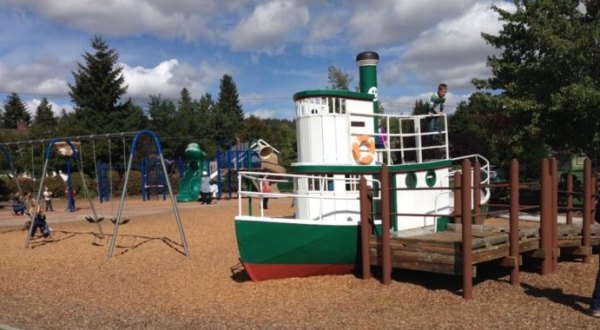 Get Some Fresh Air And Play On A Tugboat This Fall At Harmon Park’s Playground In Oregon