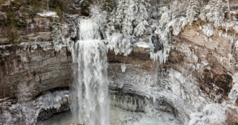 Hike To See The Frozen Beauty Of Fall Creek Falls, Tennessee's Largest Waterfall