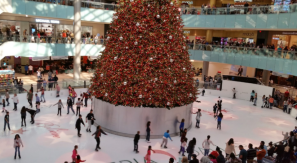 Ice Skate Around The Country’s Largest Christmas Tree At The Dallas Galleria In Texas