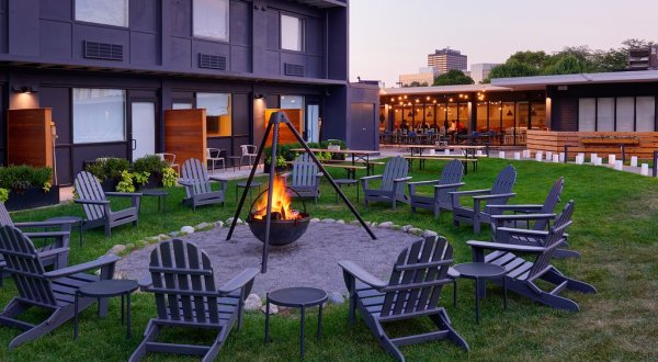 Gather ‘Round For A Cozy Bonfire After Dining At Red Dunn Kitchen In Michigan
