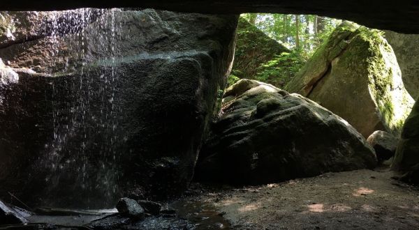 Get Outside And Hike To A Waterfall Cave At Nelson-Kennedy Ledges State Park In Ohio