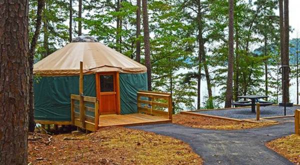 Spend The Night In An Authentic Yurt In The Middle Of Georgia’s Lake Hartwell