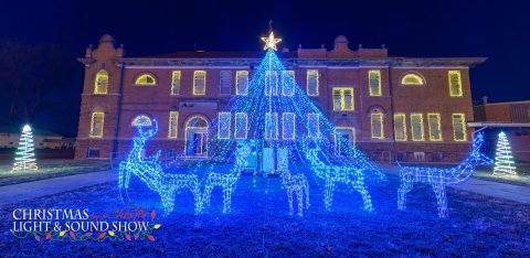 Enjoy A Christmas Display At A Transformed School Building At Chester Light & Sound Show In Nebraska