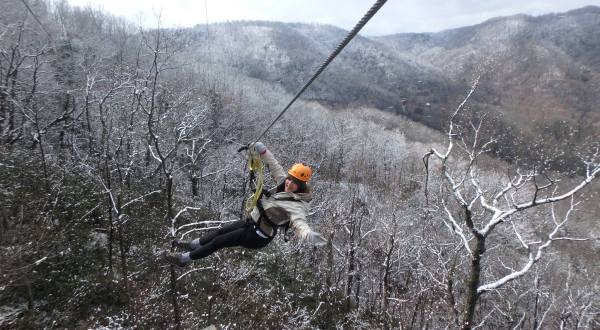 Take A Winter Zip Line Tour To Marvel Over North Carolina’s Majestic Snow Covered Landscape From Above