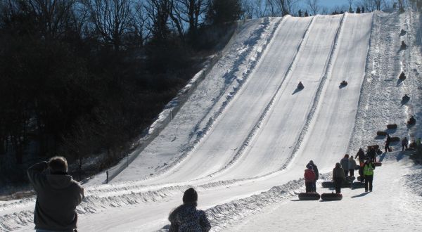 One Of The Longest Snow Tubing Runs In Iowa Can Be Found At Seven Oaks Recreation