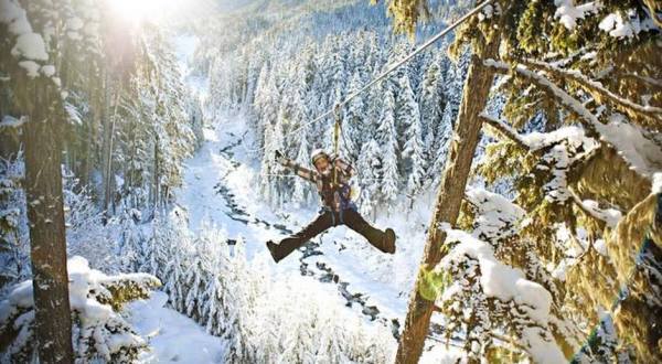 Take A Winter Zip Line Tour To Marvel Over Missouri’s Majestic Snow Covered Landscape From Above
