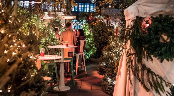 Drink Spiked Hot Chocolate And Wear Faux Fur Coats Inside These Cozy Winter Garden Yurts In New York