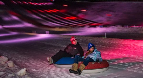 Try The Ultimate Nighttime Adventure With Lazer Snow Tubing At Great Bear Ski Valley In South Dakota